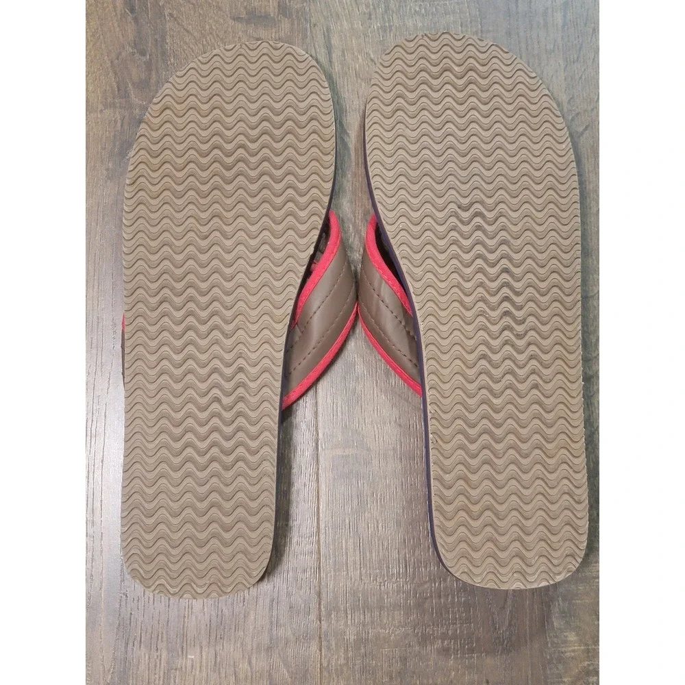 Marvel Captain America Mens Flip Flops Blue Red Brown Shield Star Sandals 11.5in